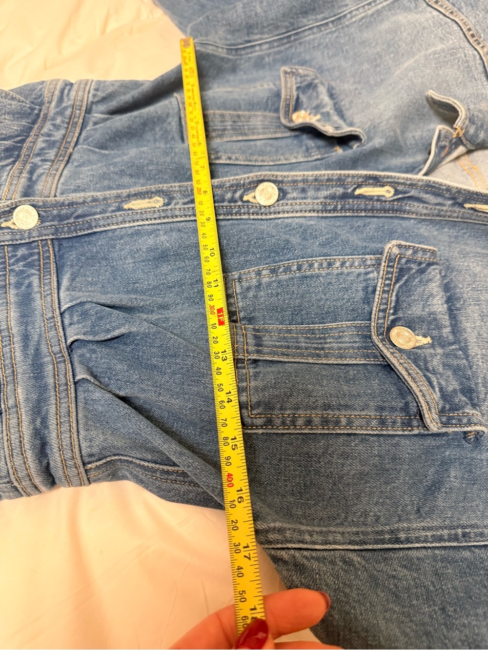 MOTHER Pleated Prep Curbside Jumpsuit Belle De Jour Denim Coverall Boilersuit 28 - Picture 11 of 14